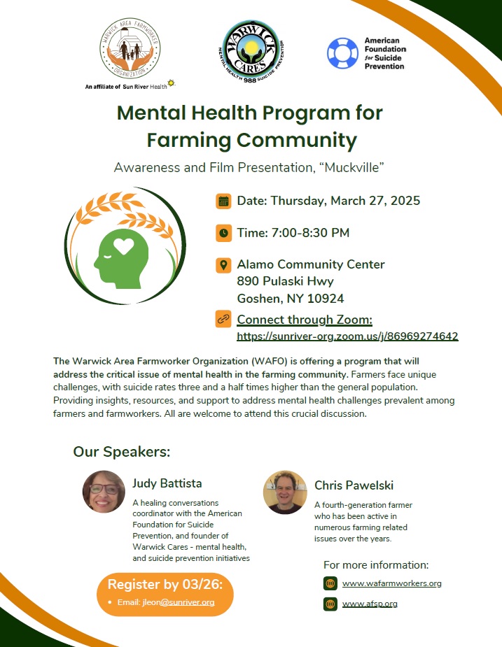 Mental Health Program Announced for Farming Community