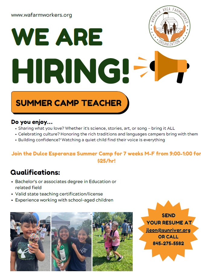 WAFO Summer Volunteers Needed For 2026